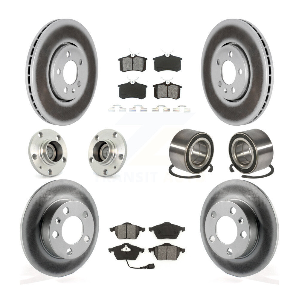 Hub Bearing Coated Brake Rotor & Pad Front Rear Kit (10Pc) For Volkswagen Beetle