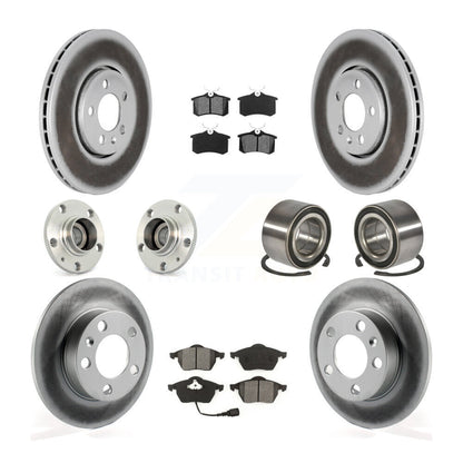 Hub Bearing Coat Brake Rotor Pad Front Rear Kit (10Pc) For Volkswagen Golf Jetta