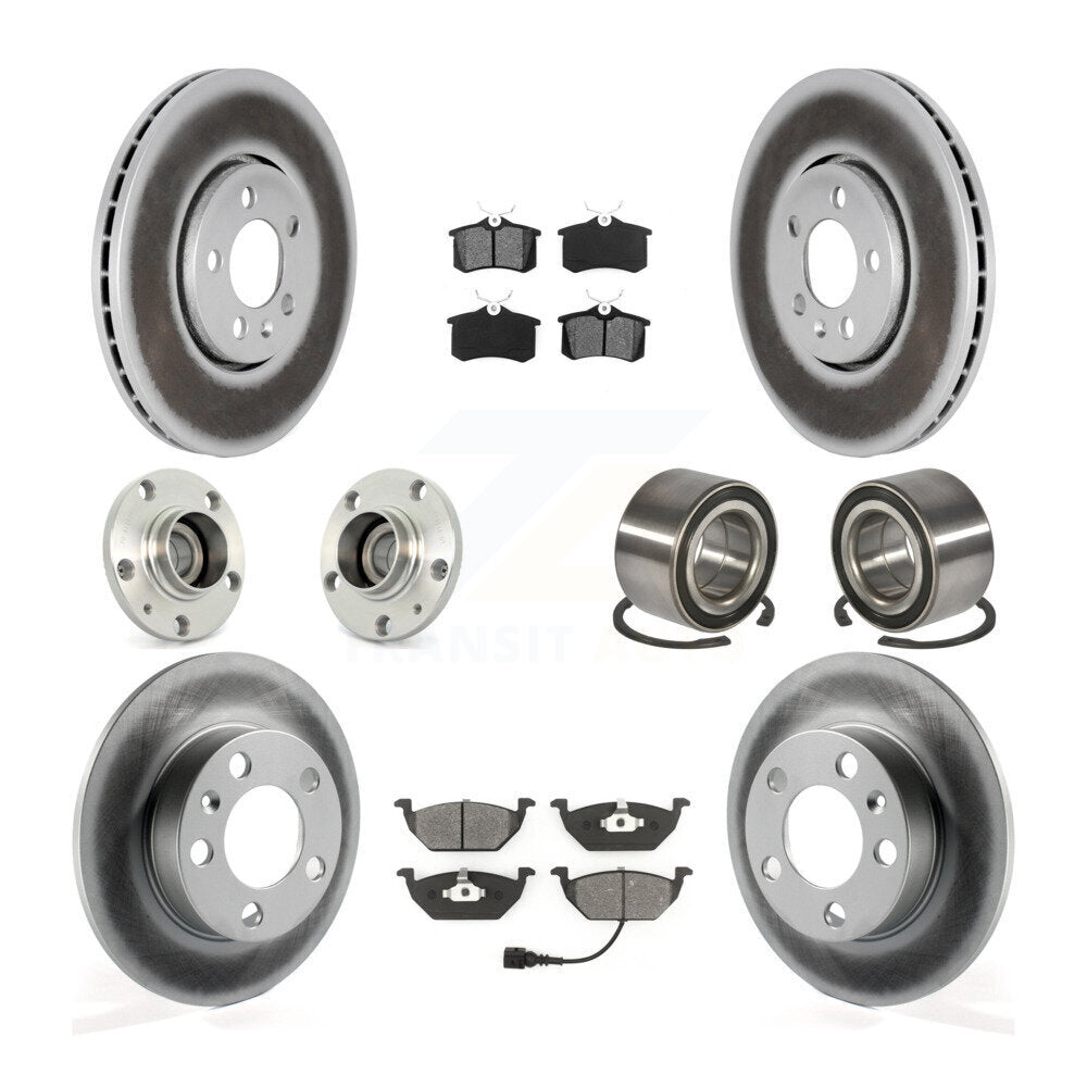 Hub Bearing Coat Brake Rotor Pads Front Rear Kit (10Pc) For Volkswagen Golf 2.0L