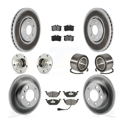Hub Bearing Coat Brake Rotor Pads Front Rear Kit (10Pc) For Volkswagen Golf 2.0L