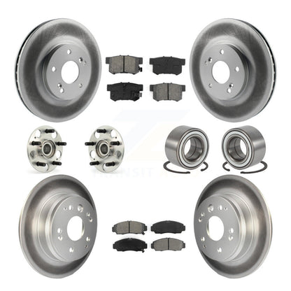 Hub Bearing Coated Brake Rotor Pads Front Rear Kit (10Pc) For 1999-2003 Acura TL