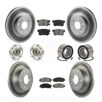 Hub Bearing Coated Disc Brake Rotor & Pad Front Rear Kit (10Pc) For Honda Accord
