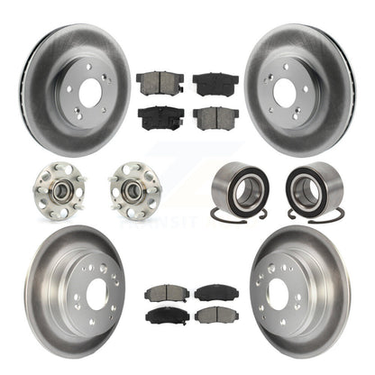 Hub Bearing Coated Disc Brake Rotors And Pads Front Rear Kit (10Pc) For Acura TL