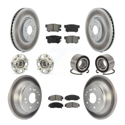 Hub Bearing Coated Disc Brake Rotors And Pads Front Rear Kit (10Pc) For Acura TL