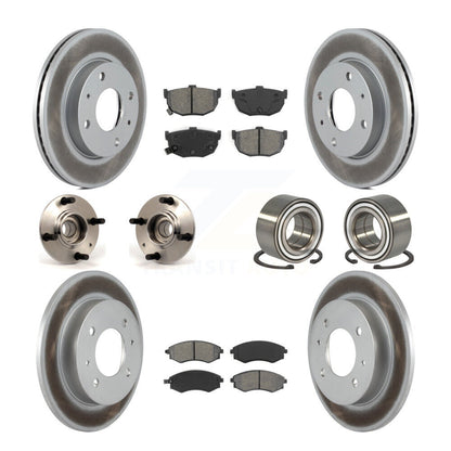 Hub Bearing Coated Brake Rotor And Pad Front Rear Kit (10Pc) For Hyundai Elantra