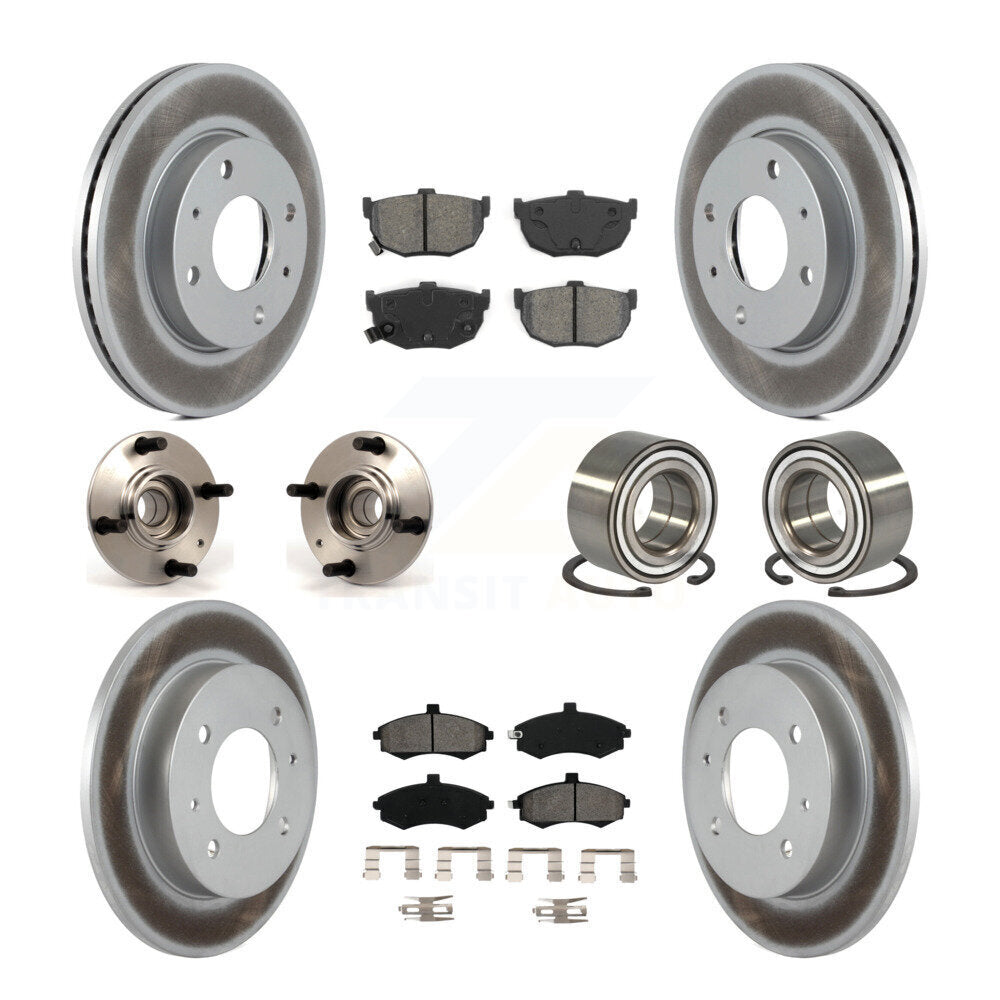 Hub Bearing Coated Brake Rotor And Pad Front Rear Kit (10Pc) For Hyundai Elantra