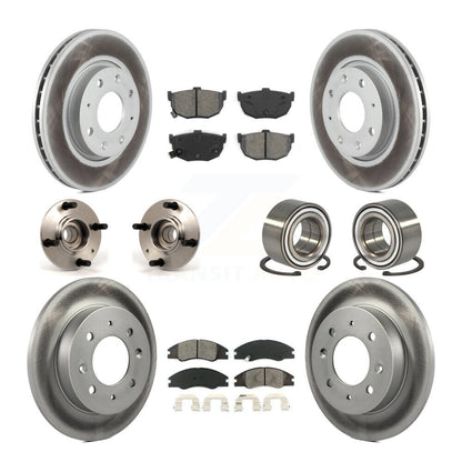 Hub Bearing Coat Brake Rotor Pads Front Rear Kit (10Pc) For Kia Spectra Spectra5
