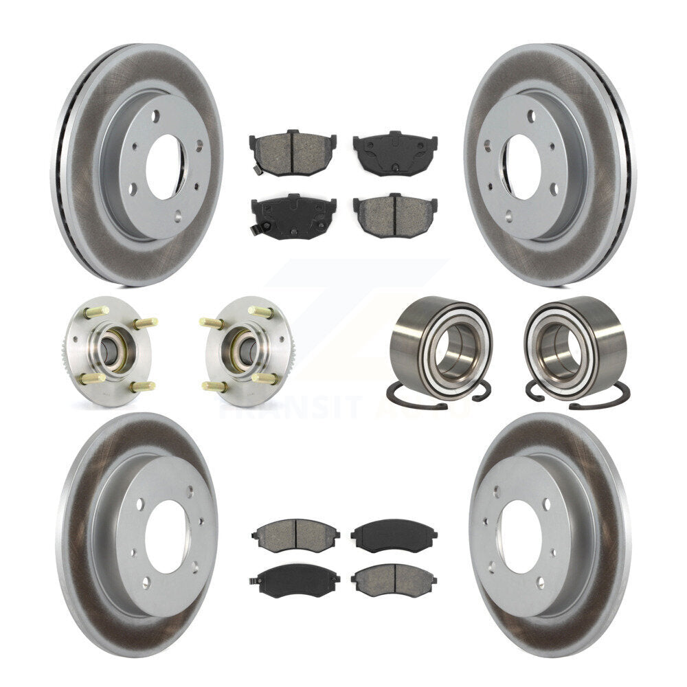 Hub Bearing Coated Brake Rotor And Pad Front Rear Kit (10Pc) For Hyundai Elantra