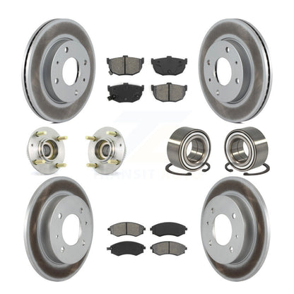 Hub Bearing Coated Brake Rotor And Pad Front Rear Kit (10Pc) For Hyundai Elantra