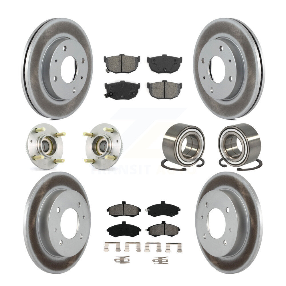 Hub Bearing Coated Brake Rotor And Pad Front Rear Kit (10Pc) For Hyundai Elantra