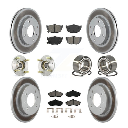 Hub Bearing Coated Brake Rotor And Pad Front Rear Kit (10Pc) For Hyundai Elantra
