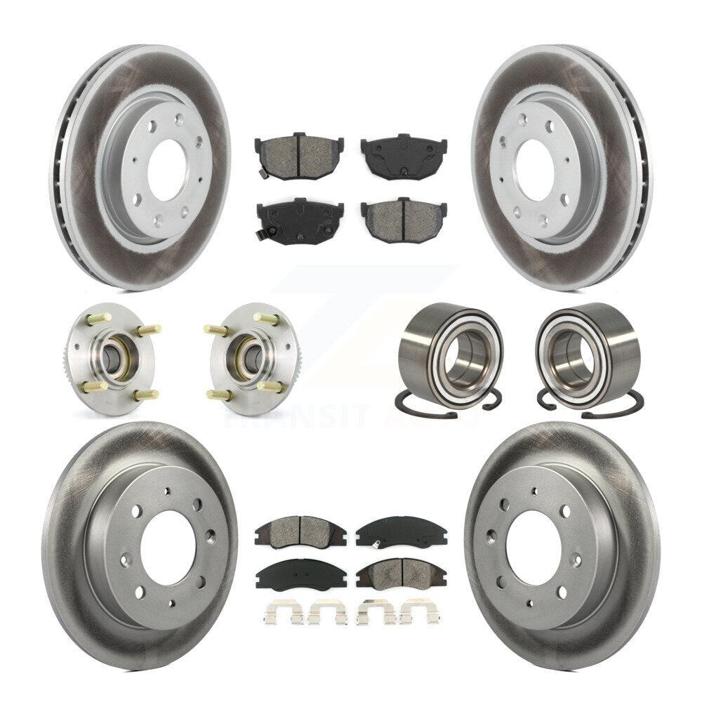 Hub Bearing Coat Brake Rotor Pads Front Rear Kit (10Pc) For Kia Spectra Spectra5