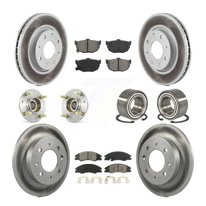 Hub Bearing Coat Brake Rotor Pads Front Rear Kit (10Pc) For Kia Spectra Spectra5