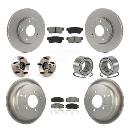 Hub Bearing Coated Brake Rotor & Pads Front Rear Kit (10Pc) For Hyundai Santa Fe