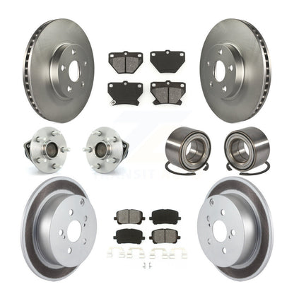 Hub Bearing Coat Brake Rotor Pad Front Rear Kit (10Pc) For Toyota Matrix Corolla
