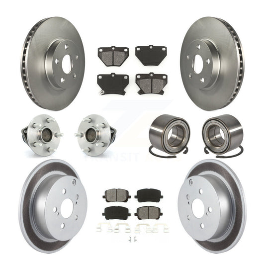 Hub Bearing Coat Brake Rotor Pad Front Rear Kit (10Pc) For Toyota Matrix Corolla