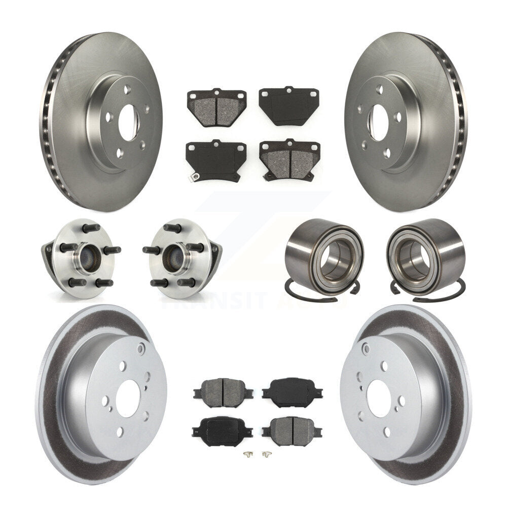 Hub Bearing Coated Disc Brake Rotor Pads Front Rear Kit (10Pc) For Toyota Celica