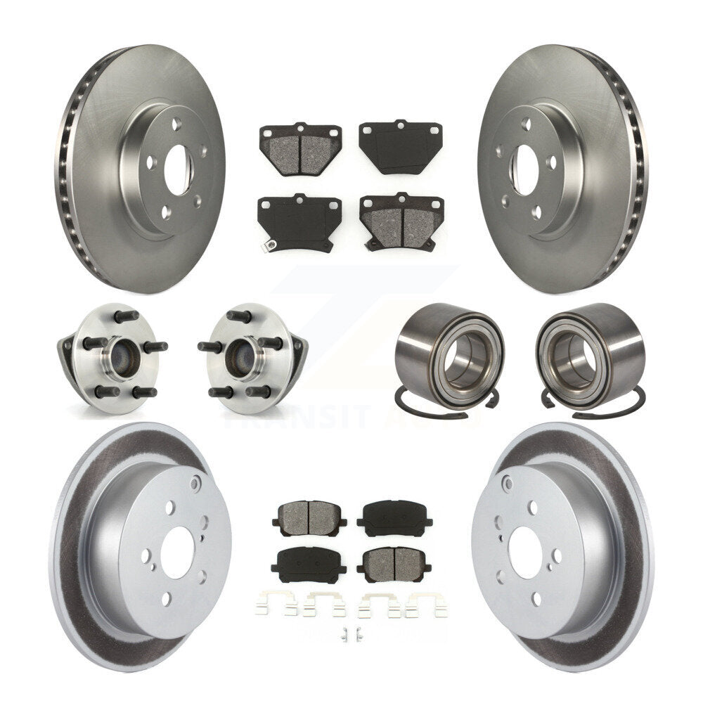 Hub Bearing Coat Brake Rotor Pad Front Rear Kit (10Pc) For Toyota Matrix Pontiac