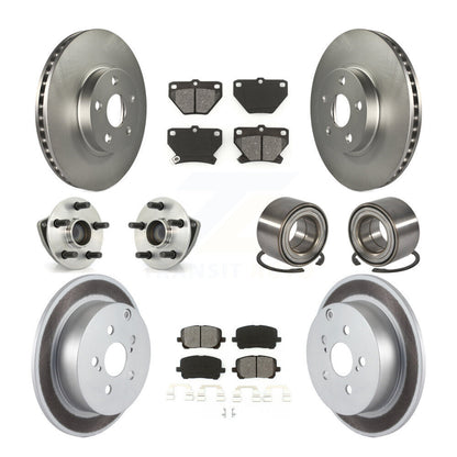 Hub Bearing Coat Brake Rotor Pad Front Rear Kit (10Pc) For Toyota Matrix Pontiac