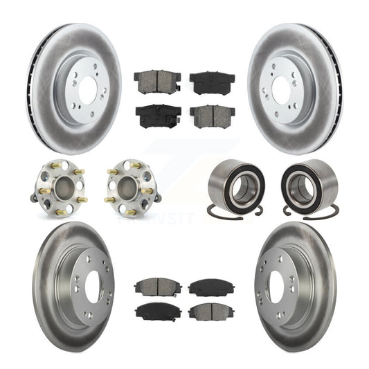 Hub Bearing Coat Brake Rotor Pad Front Rear Kit (10Pc) For Honda Civic Acura CSX