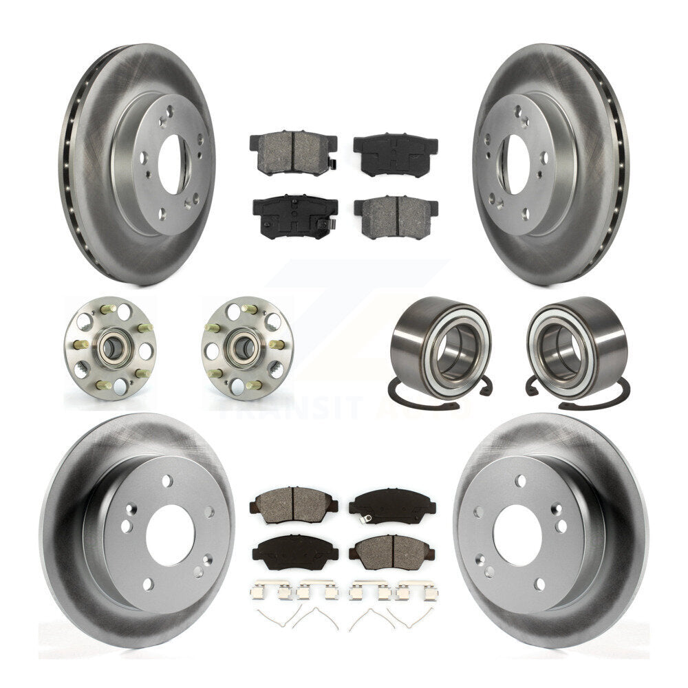 Hub Bearing Coat Brake Rotor Pads Front Rear Kit (10Pc) For 2004 Honda Civic SiR