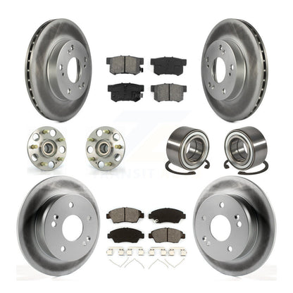 Hub Bearing Coat Brake Rotor Pads Front Rear Kit (10Pc) For 2004 Honda Civic SiR