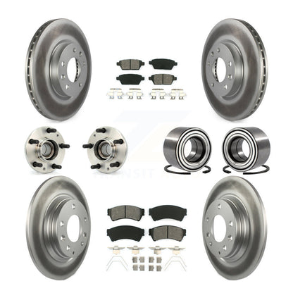 Hub Bearing Coated Brake Rotor Pad Front Rear Kit (10Pc) For Ford Fusion Mazda 6