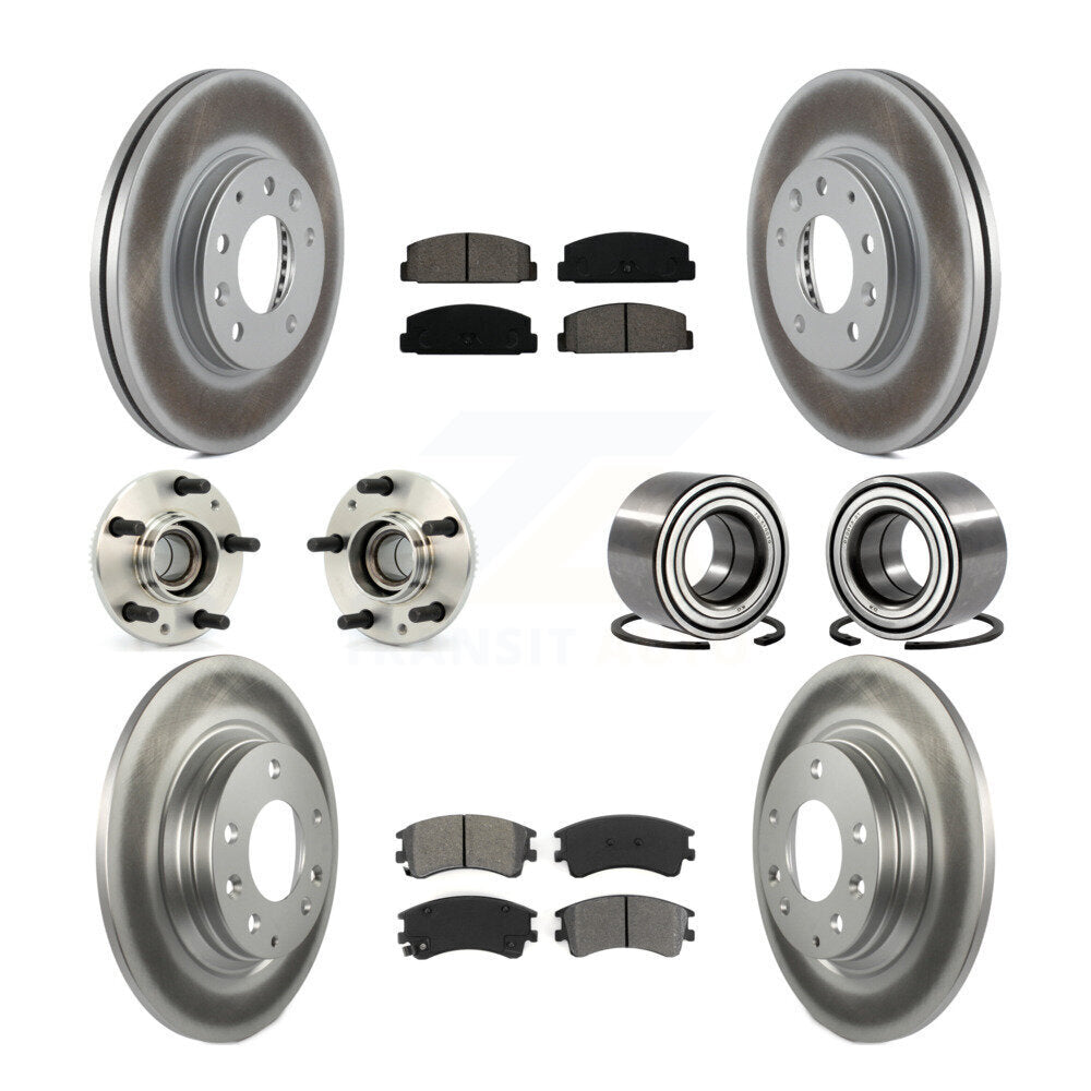 Hub Bearings Coated Disc Brake Rotors And Pads Front Rear Kit (10Pc) For Mazda 6