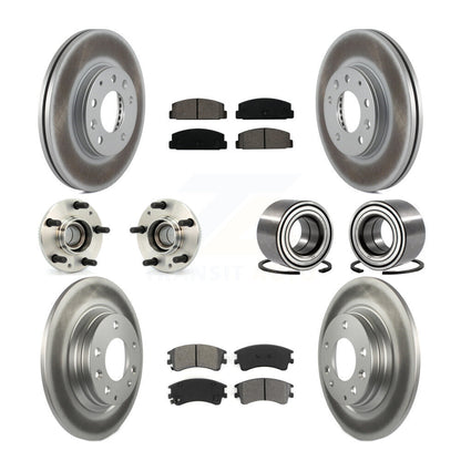 Hub Bearings Coated Disc Brake Rotors And Pads Front Rear Kit (10Pc) For Mazda 6