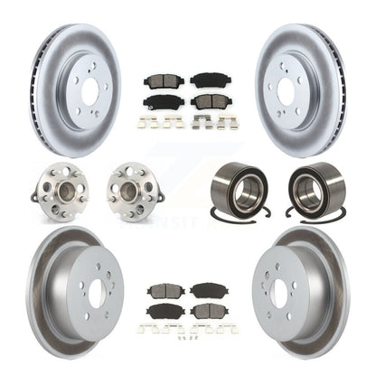 Hub Bearing Coated Brake Rotor & Pad Front Rear Kit (10Pc) For Toyota Sienna FWD