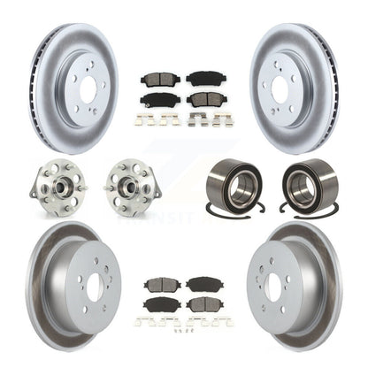 Hub Bearing Coated Brake Rotor & Pad Front Rear Kit (10Pc) For Toyota Sienna AWD