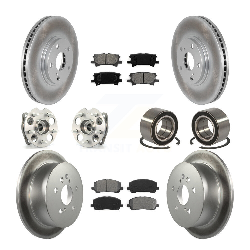 Hub Bearing Coated Brake Rotor & Pad Front Rear Kit (10Pc) For Toyota Highlander