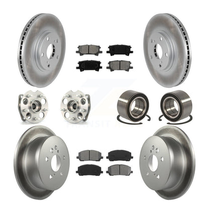 Hub Bearing Coated Brake Rotor & Pad Front Rear Kit (10Pc) For Toyota Highlander