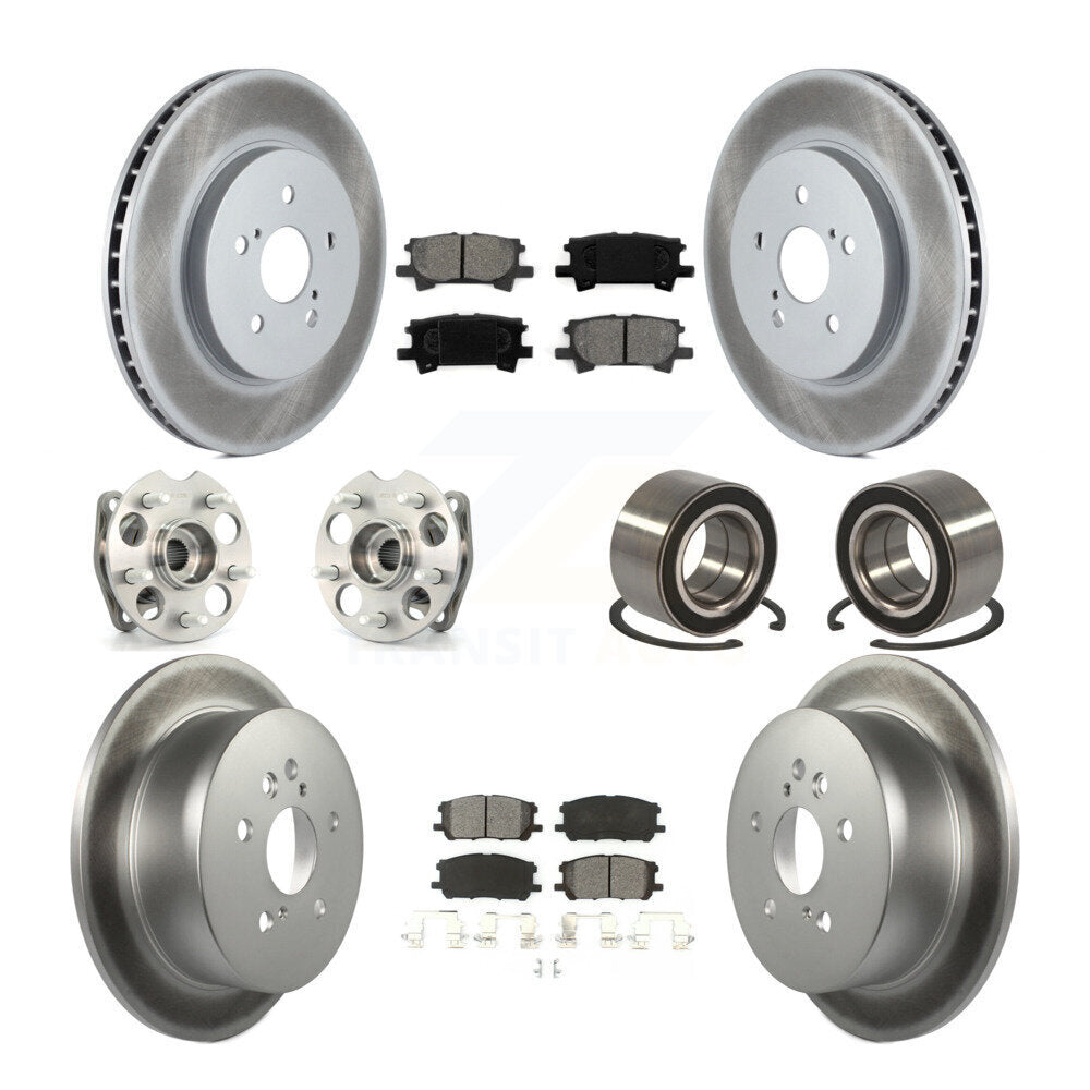 Hub Bearing Coated Brake Rotor & Pad Front Rear Kit (10Pc) For Lexus RX350 RX330