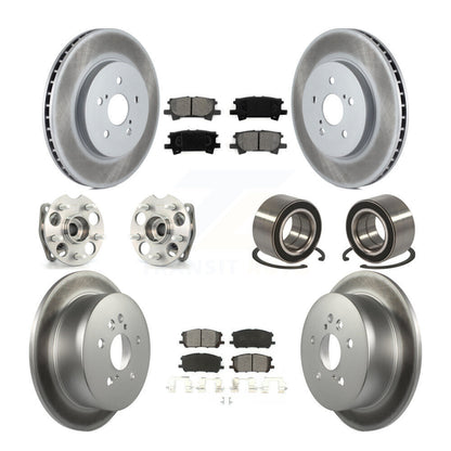 Hub Bearing Coated Brake Rotor & Pad Front Rear Kit (10Pc) For Lexus RX350 RX330