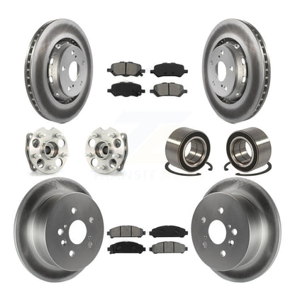 Hub Bearing Coated Brake Rotor & Pads Front Rear Kit (10Pc) For Toyota Venza AWD