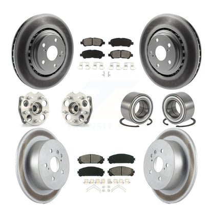 Hub Bearing Coat Brake Rotor Pad Front Rear Kit (10Pc) For Toyota Highlander AWD