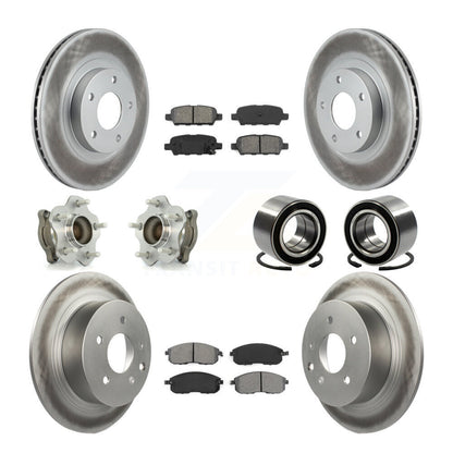 Hub Bearing Coated Disc Brake Rotor Pads Front Rear Kit (10Pc) For Nissan Altima