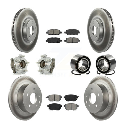 Hub Bearing Coat Brake Rotor Pads Front Rear Kit (10Pc) For Nissan Altima Maxima