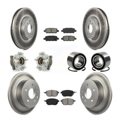 Hub Bearing Coat Brake Rotor Pads Front Rear Kit (10Pc) For Nissan Altima Maxima