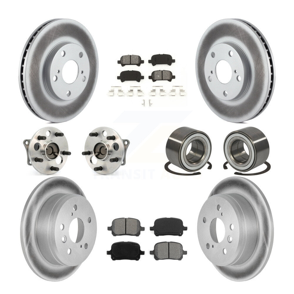 Hub Bearing Coated Brake Rotor Pad Front Rear Kit (10Pc) For Toyota Camry Solara