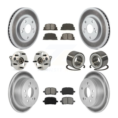 Hub Bearing Coated Brake Rotor Pads Front Rear Kit (10Pc) For Toyota Camry Lexus