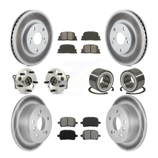 Hub Bearing Coated Brake Rotor Pads Front Rear Kit (10Pc) For Toyota Camry Lexus