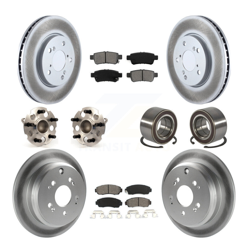 Hub Bearing Coated Brake Rotor Pad Front Rear Kit (10Pc) For 05-10 Honda Odyssey