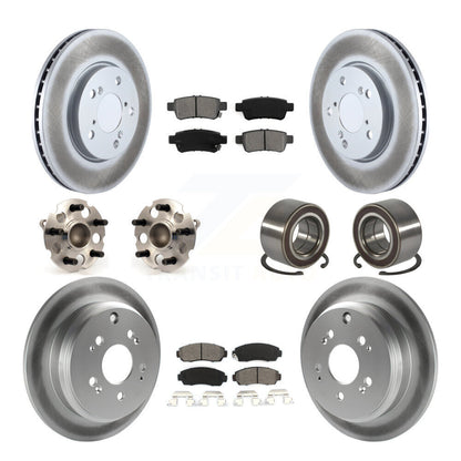 Hub Bearing Coated Brake Rotor Pad Front Rear Kit (10Pc) For 05-10 Honda Odyssey