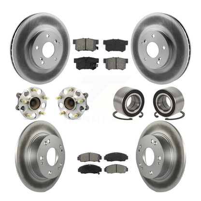 Hub Bearing Coated Brake Rotor Pad Front Rear Kit (10Pc) For 2004-2008 Acura TSX