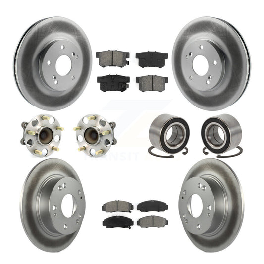 Hub Bearing Coated Brake Rotor Pad Front Rear Kit (10Pc) For 2004-2008 Acura TSX