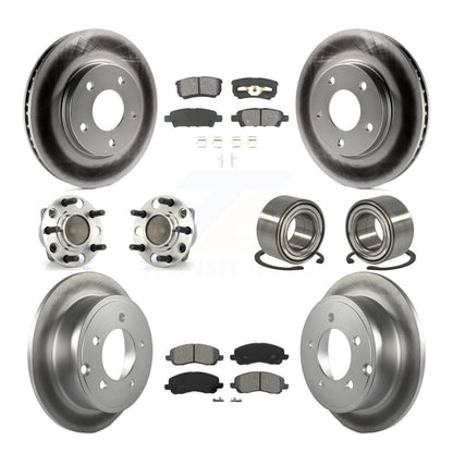 Hub Bearing Coated Disc Brake Rotor Pads Front Rear Kit (10Pc) For Dodge Caliber