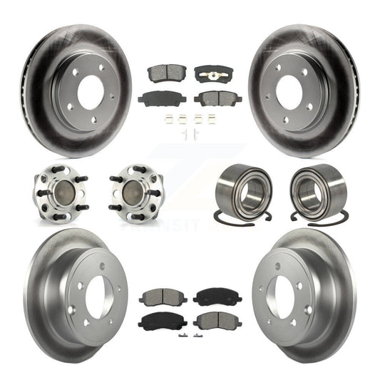 Hub Bearing Coated Disc Brake Rotor Pads Front Rear Kit (10Pc) For Dodge Caliber