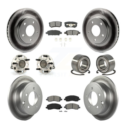 Hub Bearing Coated Disc Brake Rotor Pads Front Rear Kit (10Pc) For Dodge Caliber